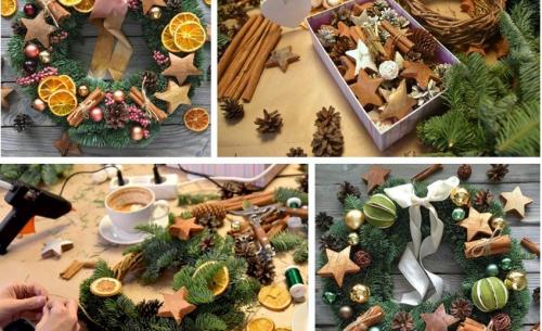 Рождественские венки. Новогодний венок из настоящей ели своими руками. Увлекательный пошаговый мастер-класс