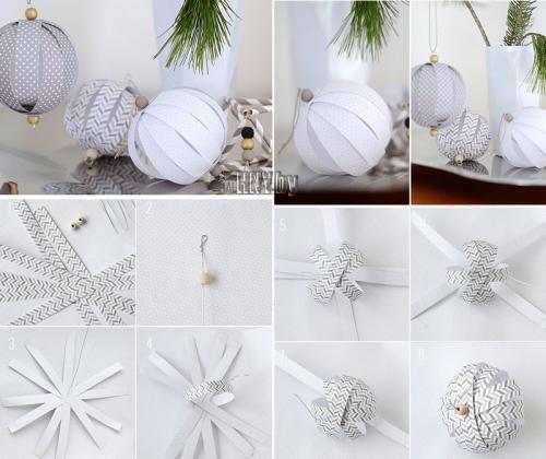 Игрушки на ёлку своими руками из картона и цветной бумаги. Новогодние шарики