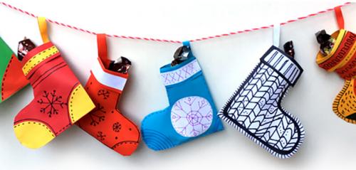 Носок рождественский, как сделать. Рождественский носок. Рождественский носок своими руками из бумаги