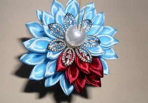 Канзаши шары на елку. Красивый шар на елку