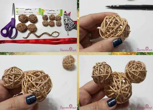 Новогодние игрушки на елку из ткани своими руками. Новогодняя игрушка Микки Маус к году 2020 своими руками