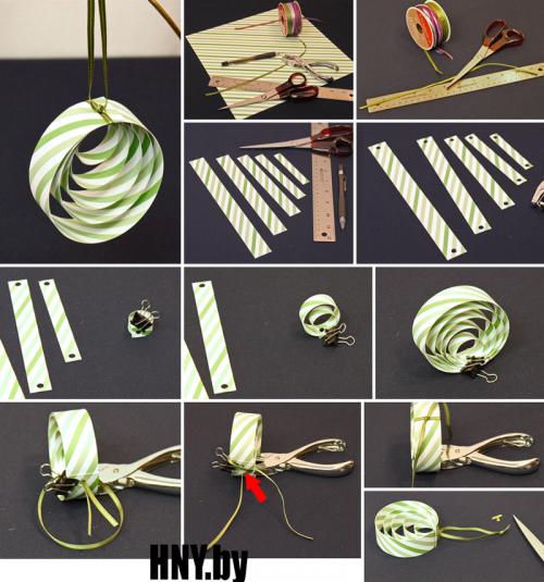 Игрушки на ёлку своими руками из картона и цветной бумаги. Новогодние шарики