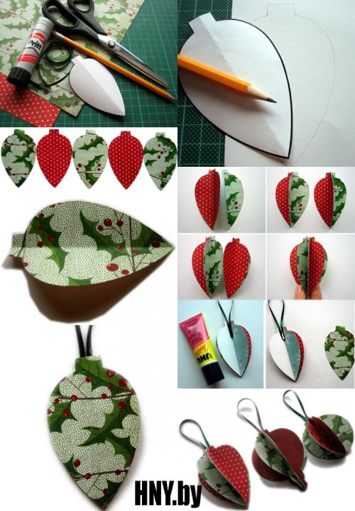 Игрушки на ёлку своими руками из картона и цветной бумаги. Новогодние шарики