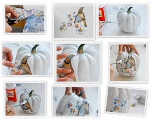 Часы из тыквы.  Необычные дачные часы 01