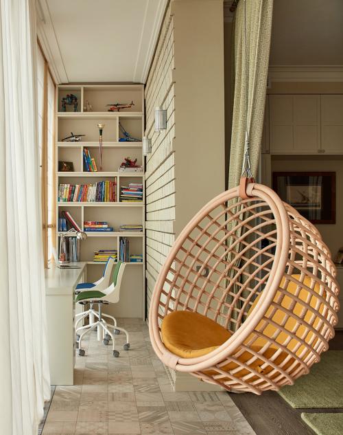 Дизайн однокомнатной квартиры 40 кв м для семьи с ребенком. Основные способы зонирования 38