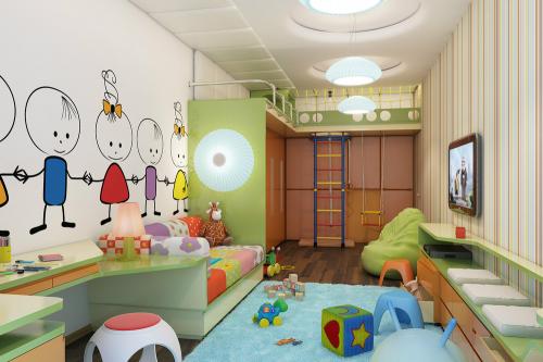 Оформление игровой зоны в детской комнате. Виды зонирования