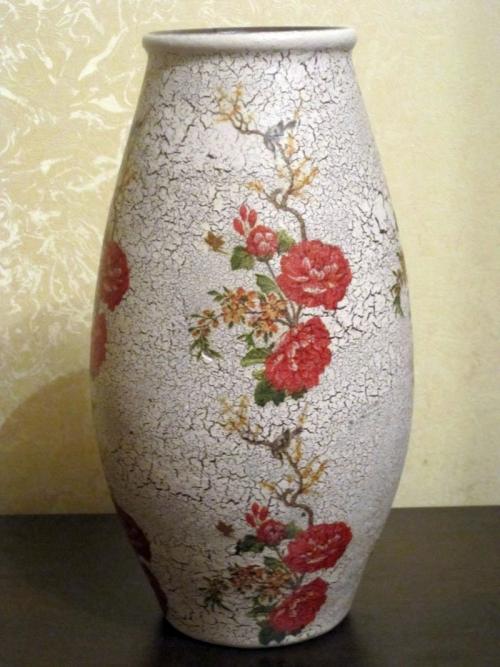 Ваза из стеклянной бутылки декупаж. Декупаж вазы — мастер-класс украшения и варианты создания стильной вазы своими руками (85 фото)