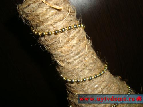 Ваза из бутылки и шпагата. Бутылка декорированная шпагатом (мастер-класс по созданию вазы)