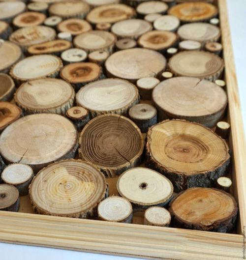 Как сделать деревянные спилы. Спилы дерева в отделке стен дома