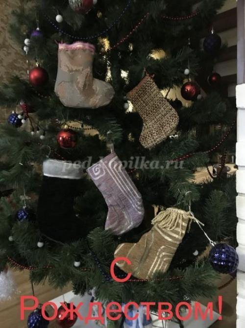 Рождественский носок своими руками. Как сшить носок для подарка 28