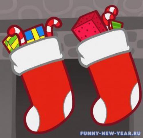 Новогодний носок рисунок. Пример №1