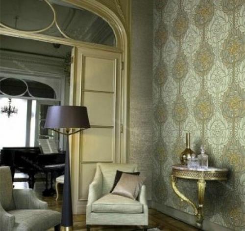 Обои с фольгой. Металлизированные обои — 35 фото в интерьере 11