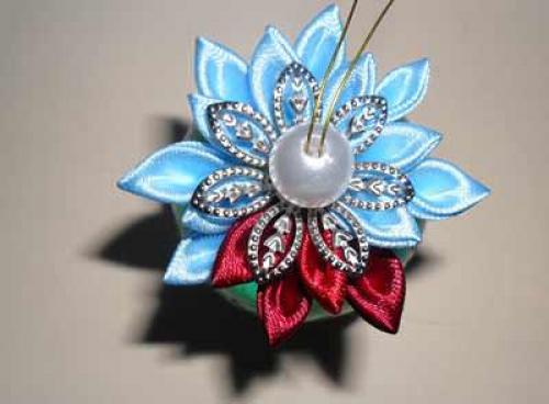 Канзаши шары на елку. Красивый шар на елку