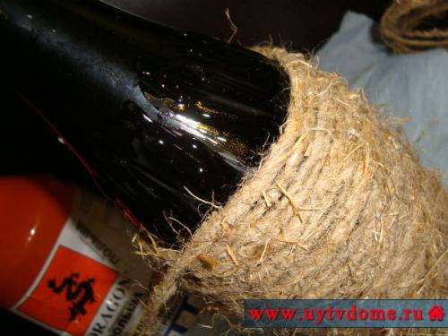 Ваза из бутылки и шпагата. Бутылка декорированная шпагатом (мастер-класс по созданию вазы)