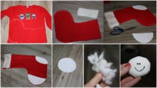 Что положить в Новогодний носок. Новогодний носок для подарков своими руками