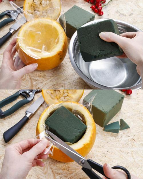 Осенняя ваза из тыквы. Как из тыквы сделать вазу