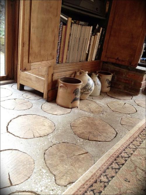 Как сделать пол из спилов дерева своими руками. Пол из деревянных спилов своими руками