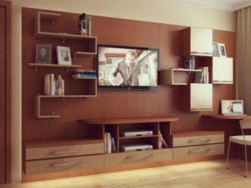 Рабочее место в маленькой гостиной. Гостиная с рабочим местом: тонкости зонирования помещения 05