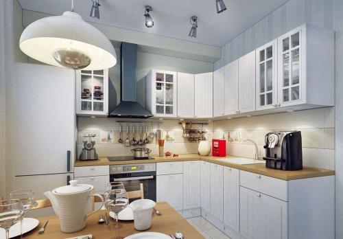 Белая кухня с ярким акцентом. Белая кухня — разрушаем распространенные мифы