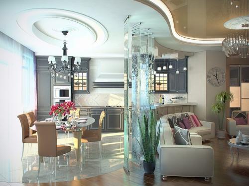 Как из зала сделать кухню и гостиную. Кухня, переходящая в гостиную: как разграничить