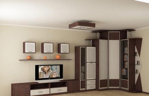 Шкаф купе для гостиной в современном стиле. Конструкция платяного шкафа