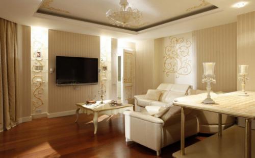 Как выделить одну стену в гостиной. Отделка стен гостиной: современные и красивые идеи