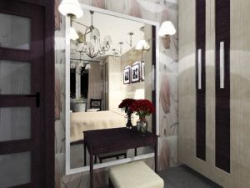 Зеркальная стена в прихожей. Зеркала с подсветкой