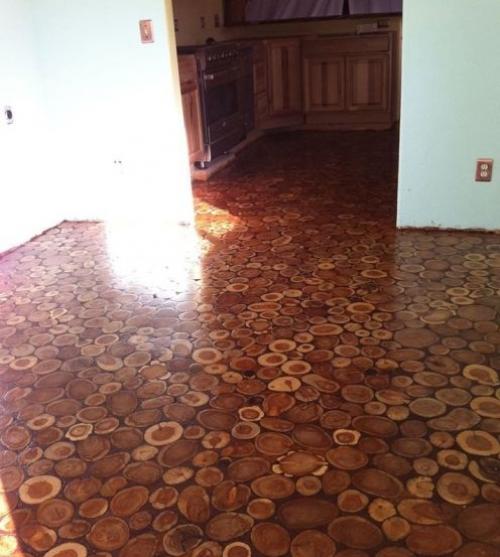 Как сделать пол из спилов дерева своими руками. Пол из деревянных спилов своими руками