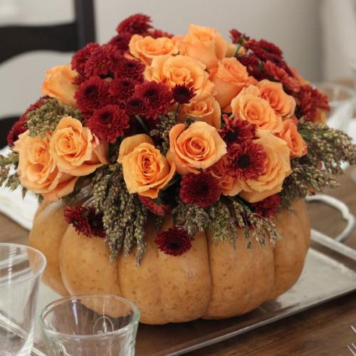 Ваза из тыквы с цветами своими руками. — Статистика
