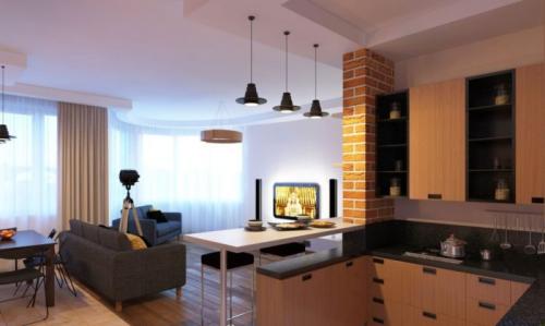 Зонирование потолка в кухне-гостиной. Правила зонирования кухни и гостиной