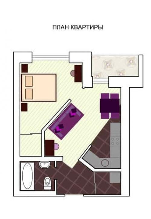 Двухкомнатная квартира 42 кв.м дизайн. Дизайн квартиры 42 кв. м: зонирование и фото готовых решений