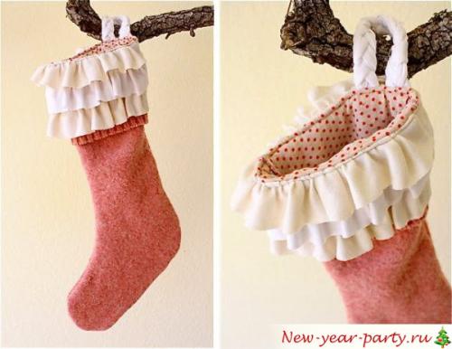 Новогодний сапожок из ткани своими руками. Как сделать Новогодний (Рождественский) сапожок для Санты?