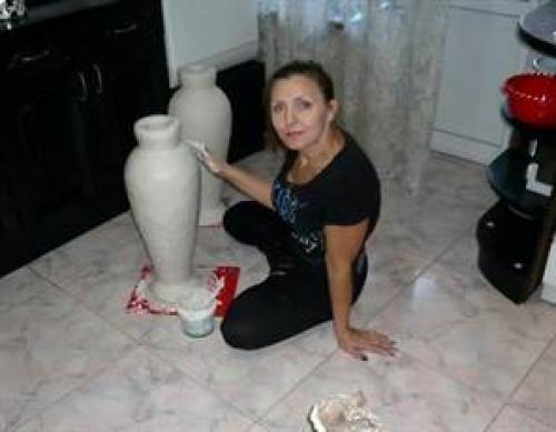 Напольные вазы из трубы от линолеума своими руками. Напольный предмет декора