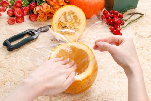 Осенняя ваза из тыквы. Как из тыквы сделать вазу