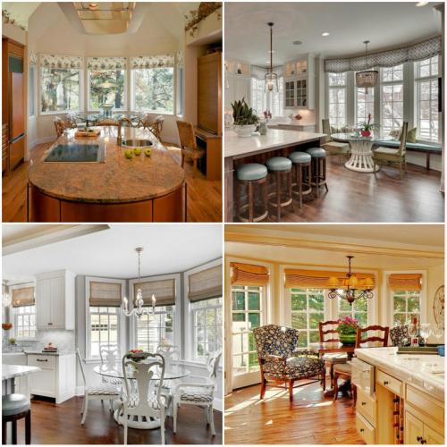 Как оформить окно с эркером на кухне. Устройство обеденной зоны 26