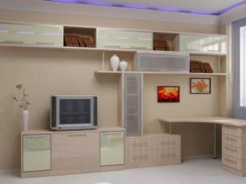 Рабочее место в маленькой гостиной. Гостиная с рабочим местом: тонкости зонирования помещения 08