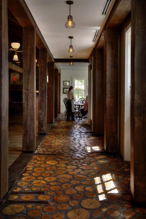 Полы из спилов дерева своими руками. Пол из деревянных спилов своими руками