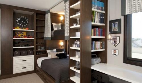 Подвижная стена в квартире. Приемы зонирования 06