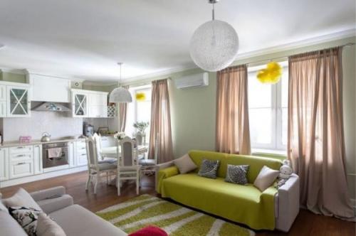 Студия гостиная кухня. Как зонировать пространство