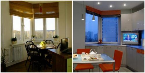 Как оформить окно с эркером на кухне. Устройство обеденной зоны 20