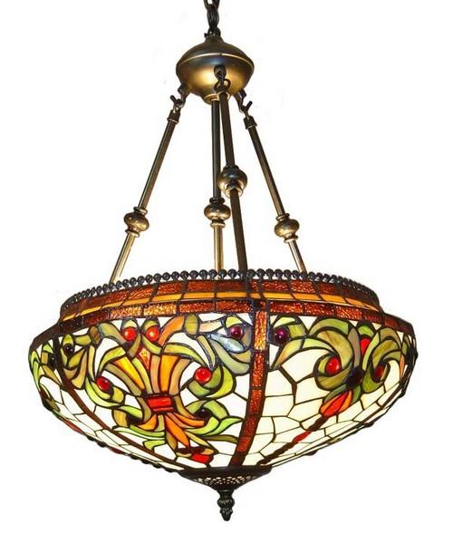 Витражная люстра в интерьере. Какие бывают витражные светильники