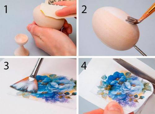 Деревянное яйцо декупаж. Декупаж яиц к Пасхе