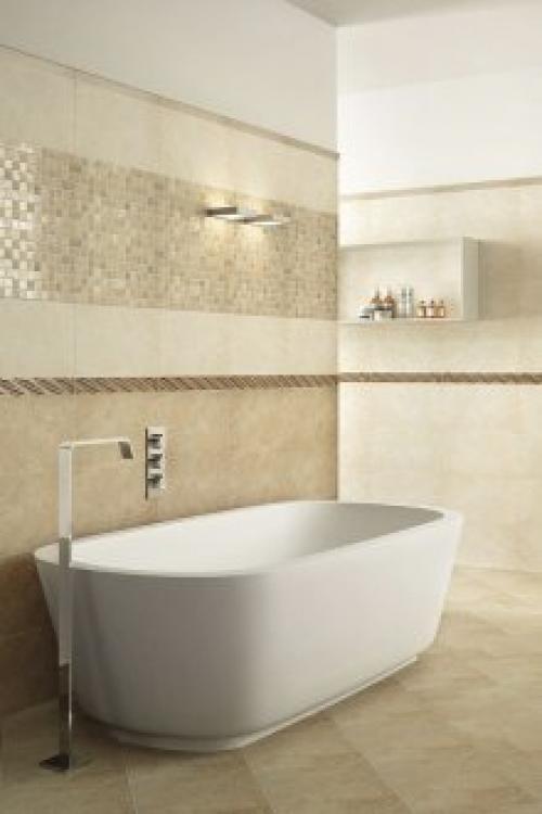 Сочетание бежевого и серого в ванной. Используем другие оттенки