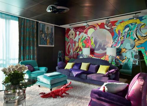 Как сделать граффити на стене. Граффити в интерьере разных комнат