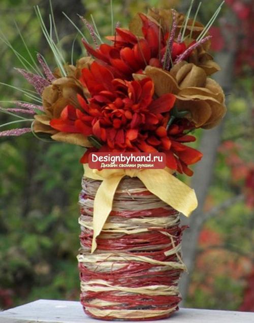 Как украсить вазу из пластиковой бутылки своими руками. Ваза из пластиковой бутылки