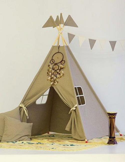 Как сделать шалаш для детей дома. Как сшить вигвам для детей своими руками. Пошаговое фото процесса 14