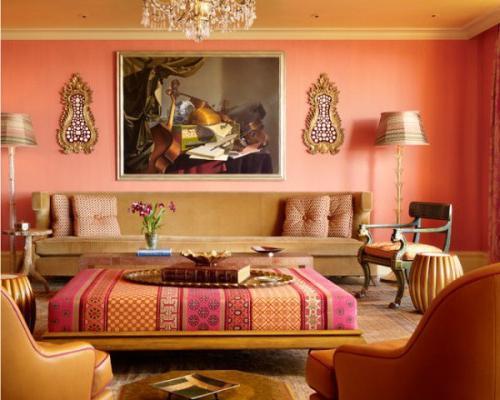 Цвет абрикосовый в интерьере. Сочетаемость 03