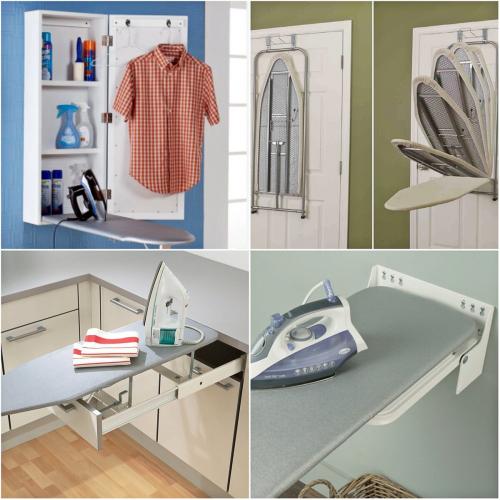 Гладильная доска с полками. 5 ГЕНИАЛЬНЫХ ИДЕЙ, как удобно разместить гладильную доску