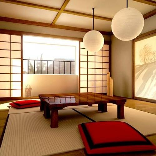 Дизайн комнаты в стиле японском. Отделочные материалы для стен, потолка и пола
