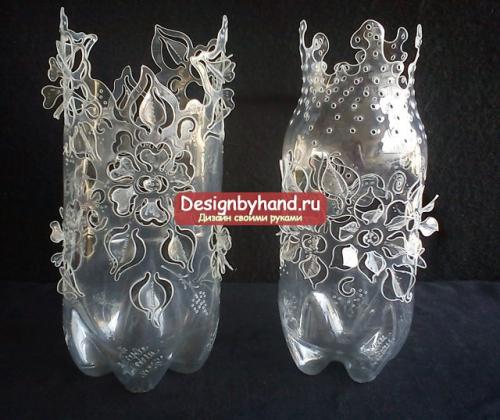 Как украсить вазу из пластиковой бутылки своими руками. Ваза из пластиковой бутылки